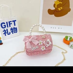 Pink Tweed Handbag with Pearl Handle Final Price/**NWT)